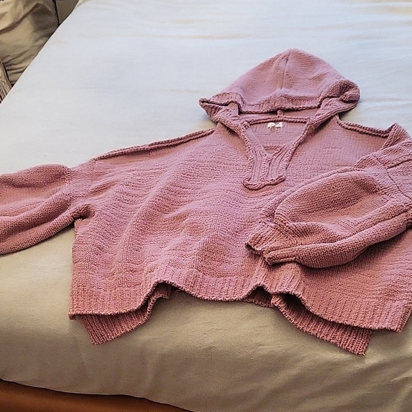 POL Pink Hooded Chenille Sweater - Picture 1 of 5